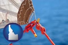 idaho map icon and marine knots on a sailboat