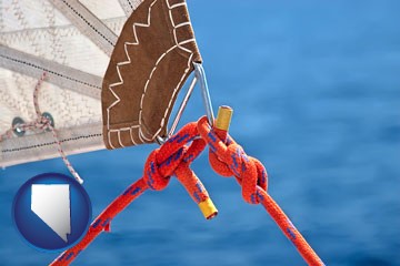 marine knots on a sailboat - with Nevada icon