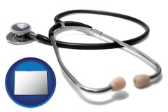 colorado map icon and a stethoscope