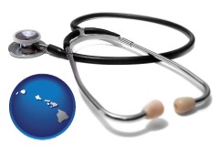 hawaii map icon and a stethoscope