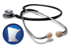 minnesota map icon and a stethoscope