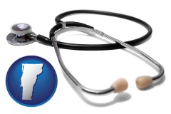 vermont map icon and a stethoscope