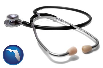a stethoscope - with Florida icon