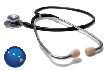 a stethoscope - with Hawaii icon