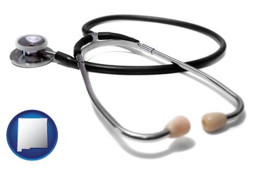 a stethoscope - with New Mexico icon