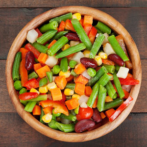 a bowl of colorful mixed vegetables