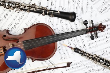 classical musical instruments - with New York icon