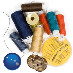 a sewing kit - with Hawaii icon