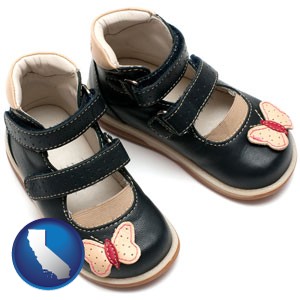 orthopedic shoes for a child - with California icon