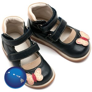 orthopedic shoes for a child - with Hawaii icon