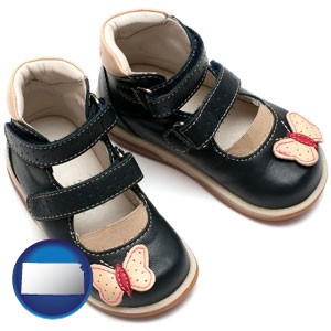 orthopedic shoes for a child - with Kansas icon