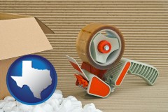texas packaging and shipping supplies: boxes, peanuts, and tape
