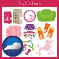kentucky map icon and pet shop products