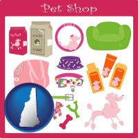 new-hampshire map icon and pet shop products