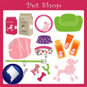 pet shop products - with Washington, DC icon