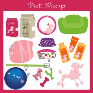 pet shop products - with Hawaii icon