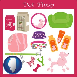 pet shop products - with Illinois icon