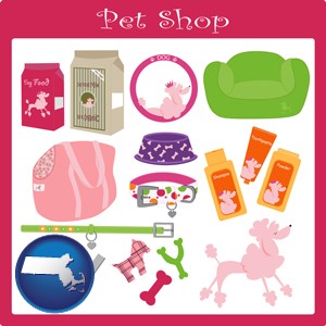 pet shop products - with Massachusetts icon