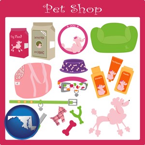 pet shop products - with Maryland icon
