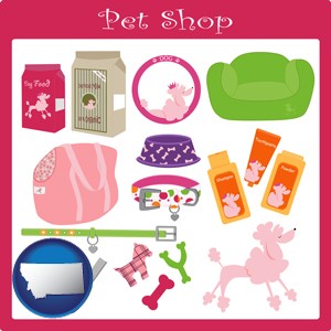 pet shop products - with Montana icon