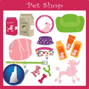 pet shop products - with New Hampshire icon