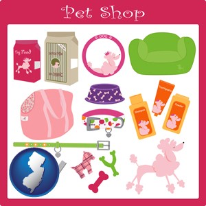 pet shop products - with New Jersey icon