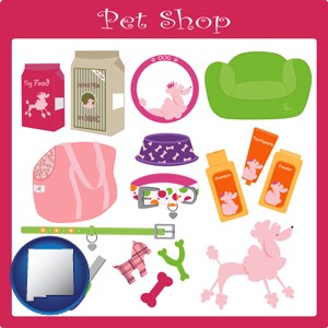pet shop products - with New Mexico icon