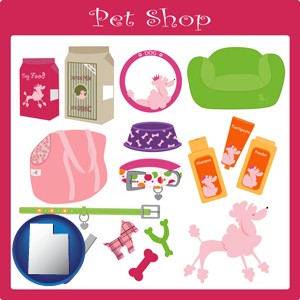 pet shop products - with Utah icon