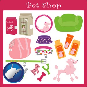 pet shop products - with West Virginia icon