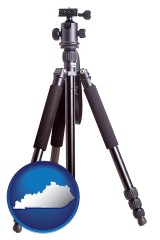 ky map icon and a camera tripod