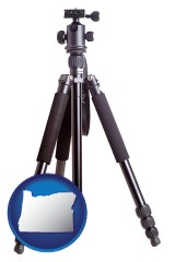 or map icon and a camera tripod