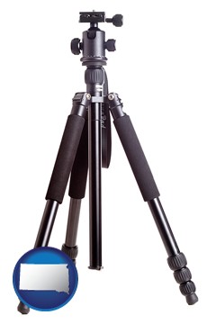 a camera tripod - with South Dakota icon