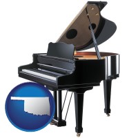 oklahoma map icon and a grand piano