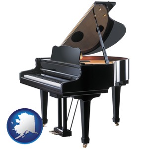 a grand piano - with Alaska icon