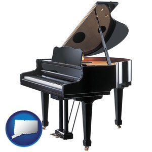 a grand piano - with Connecticut icon