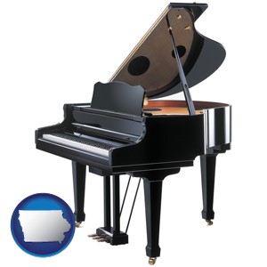 a grand piano - with Iowa icon
