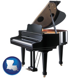 a grand piano - with Louisiana icon