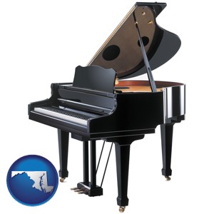 a grand piano - with Maryland icon