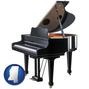 a grand piano - with Mississippi icon