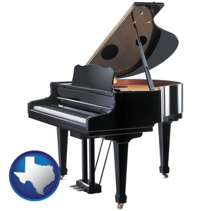 a grand piano - with Texas icon