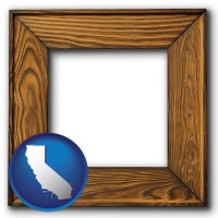 california a wooden picture frame