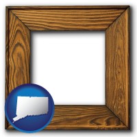 connecticut a wooden picture frame