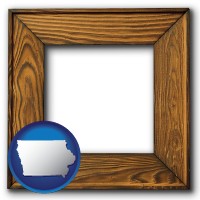 iowa a wooden picture frame