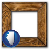 illinois a wooden picture frame