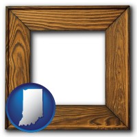 indiana a wooden picture frame