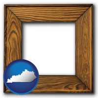 kentucky a wooden picture frame