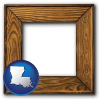 louisiana a wooden picture frame