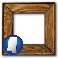 mississippi a wooden picture frame