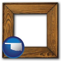 oklahoma a wooden picture frame