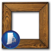 rhode-island a wooden picture frame